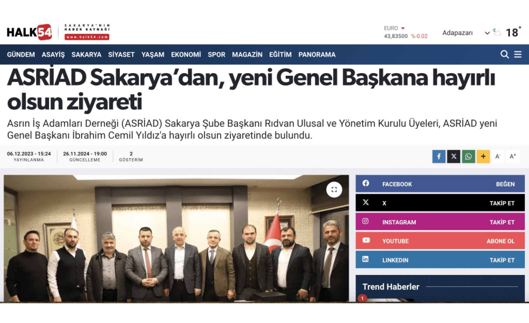 ASRİAD, Bosna Hersekte stratejik iş birliği adımı atarak Türkiye ve Balkanlar arasında yeni ticaret ve yatırım fırsatları oluşturdu.